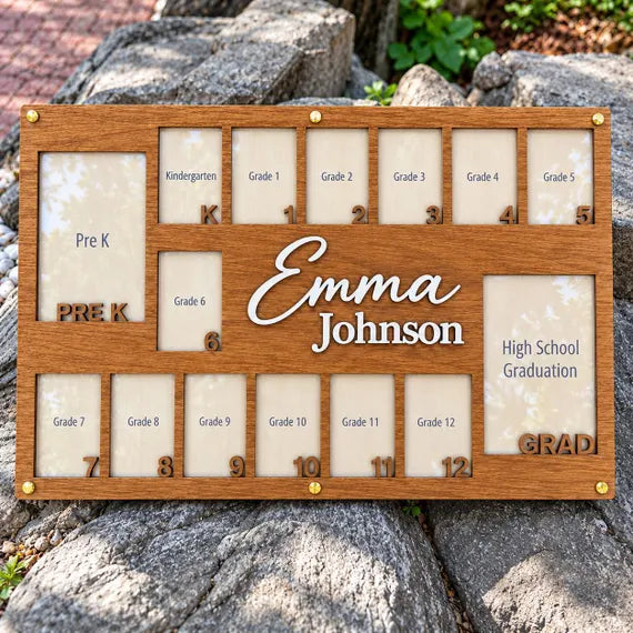 Personalized School Years Photo Frame - Pre-K to Grade 12 Picture Collage