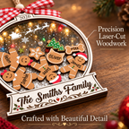 Personalized Family Christmas Ornament – Gingerbread Snow Globe