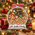 Personalized Family Christmas Ornament – Gingerbread Snow Globe