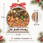 Personalized Family Christmas Ornament – Gingerbread Snow Globe