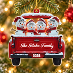 Personalized Snowman Family Christmas Ornament 2026