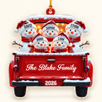 Personalized Snowman Family Christmas Ornament 2026