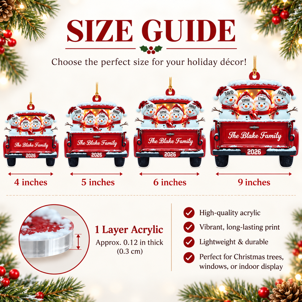 Personalized Snowman Family Christmas Ornament 2026