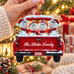 Personalized Snowman Family Christmas Ornament 2026