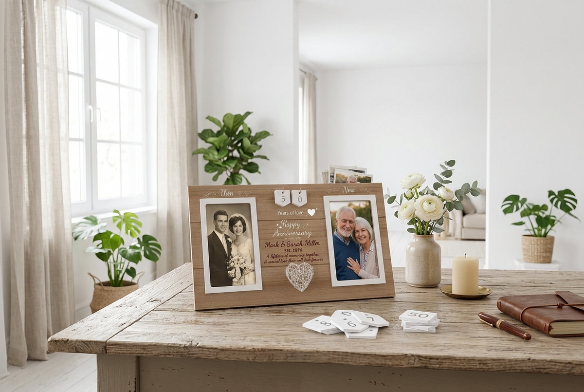 Then & Now Anniversary Wedding Gifts for Couples