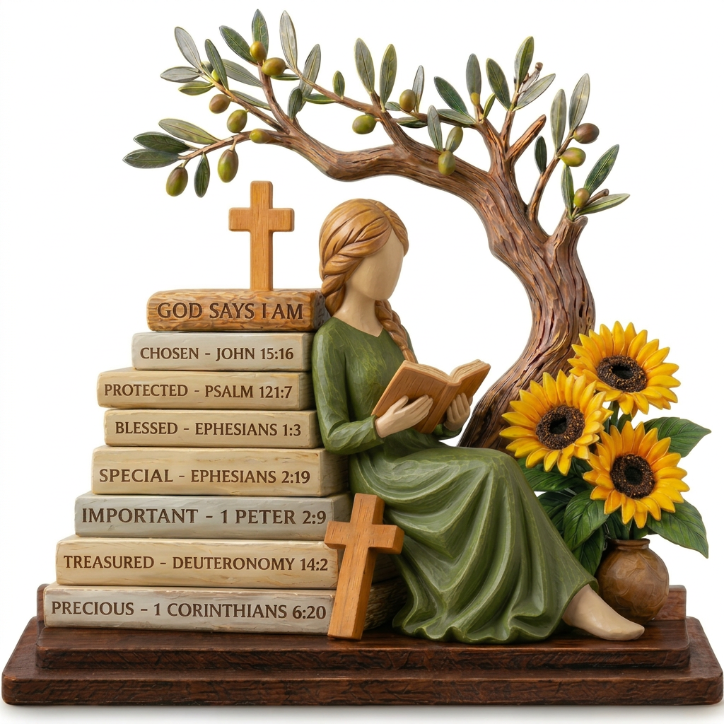 Christian Gifts for Women: God Says I Am Bible Verse Decorative Sign