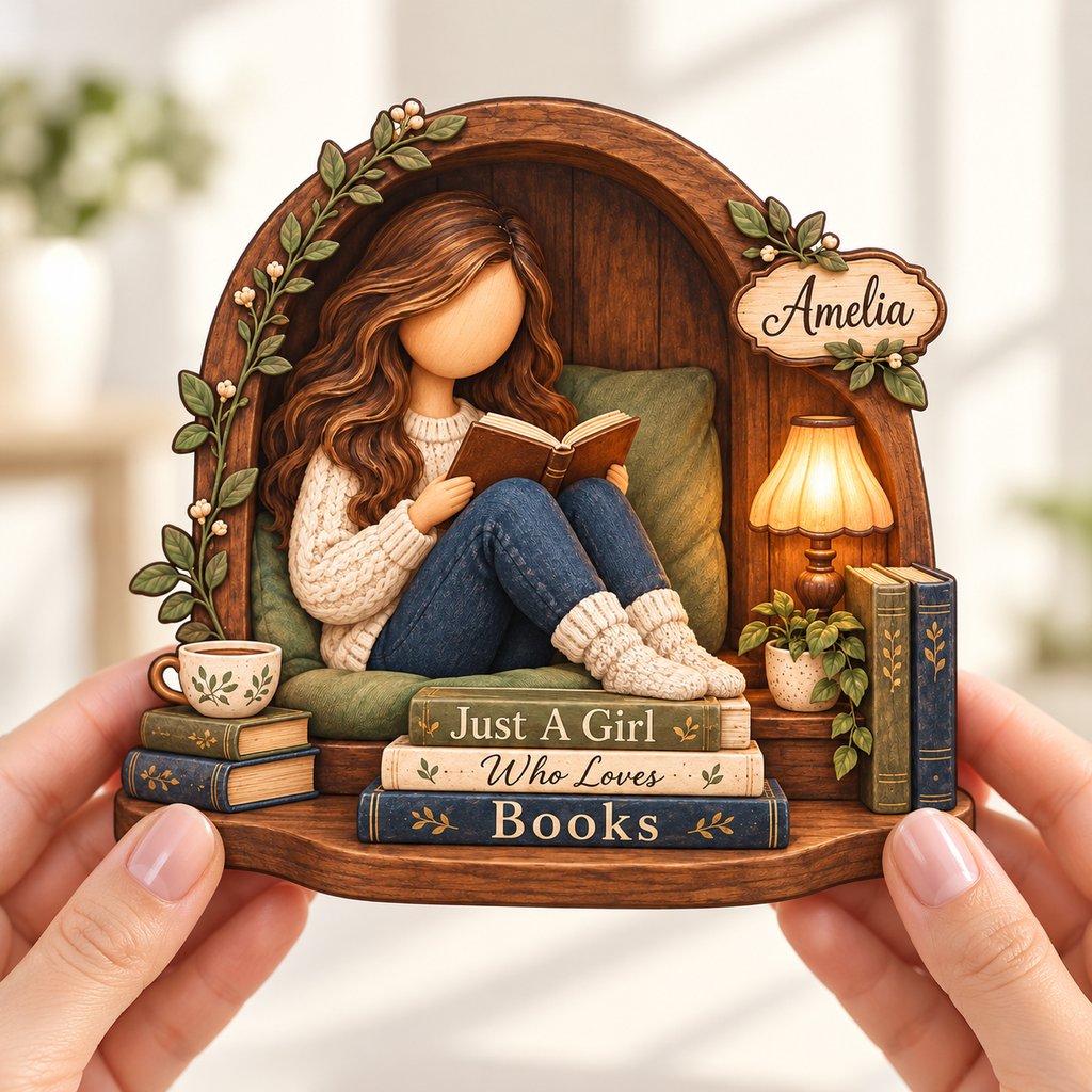 Cozy Reader block held in two hands