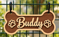 Personalized Wooden Dog Bone Name Sign – Custom Dog Crate Nameplate