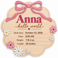 Personalized Wooden Baby Birth Announcement Sign