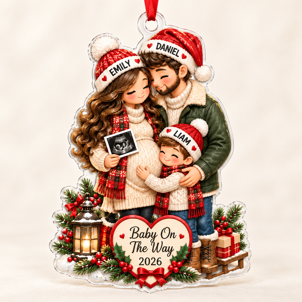 Radatrix Baby On The Way Christmas Ornament front