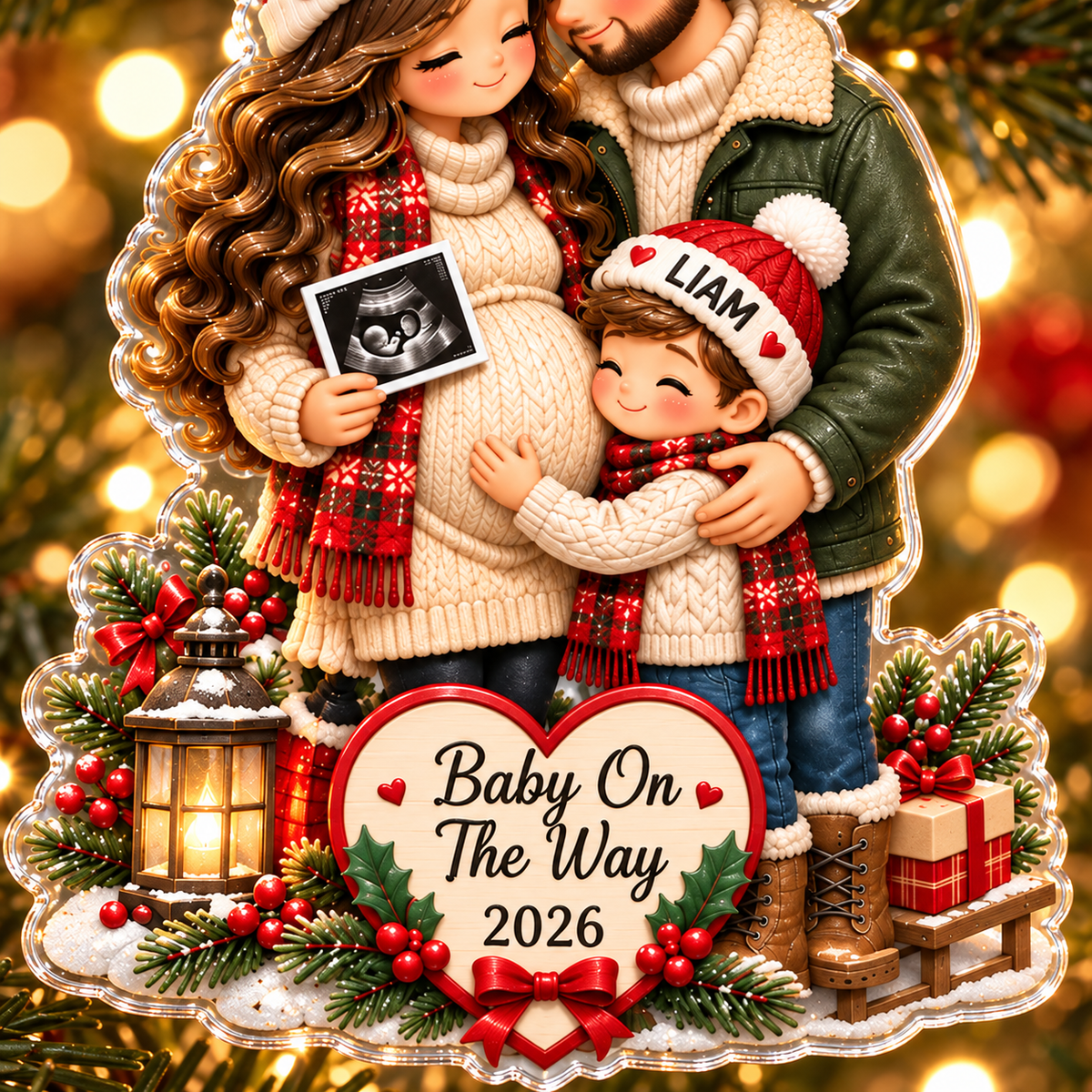 Radatrix Baby On The Way Christmas Ornament close