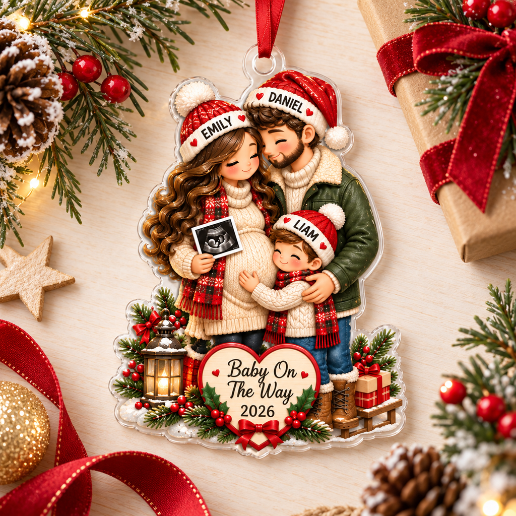 Radatrix Baby On The Way Christmas Ornament flat