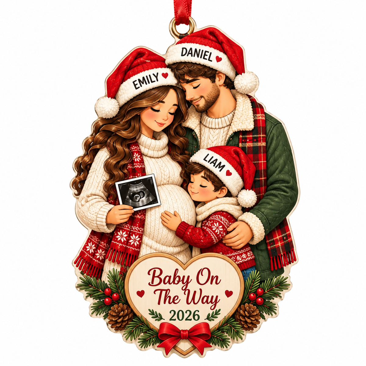 Radatrix Baby On The Way Christmas Ornament artwork