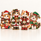Personalized Christmas Cat Wooden Block — 01 main hero