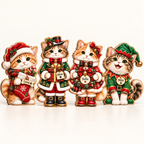Personalized Christmas Cat Wooden Block — 03 clean front