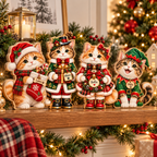 Personalized Christmas Cat Wooden Block — 09 lifestyle