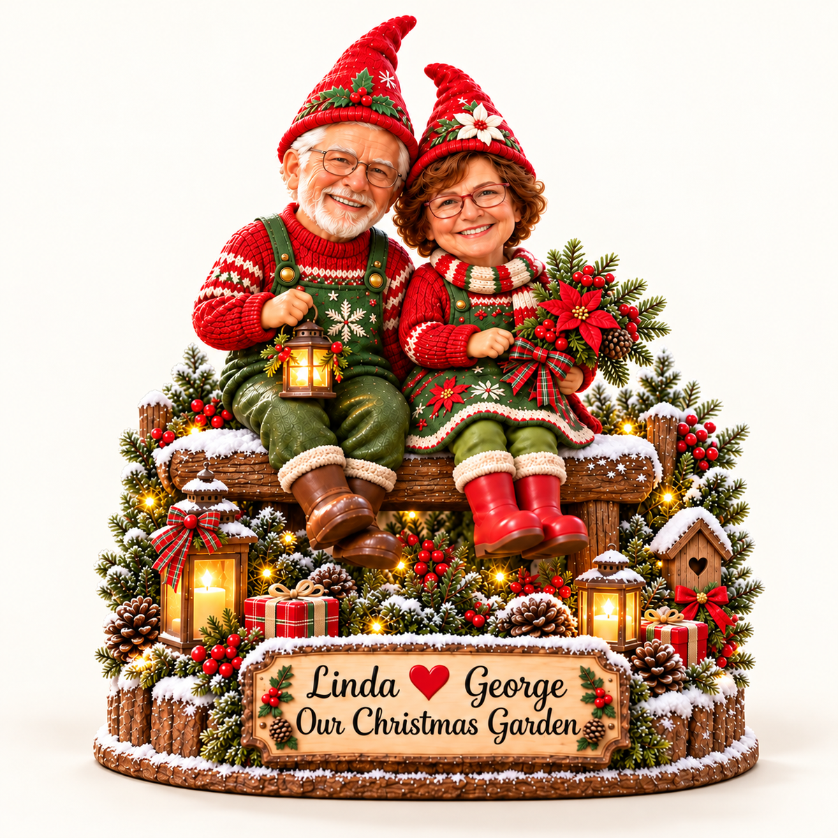 Personalized Christmas Garden Gnome Couple 01 hero