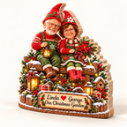 Christmas Garden Gnome Wooden Block silhouette
