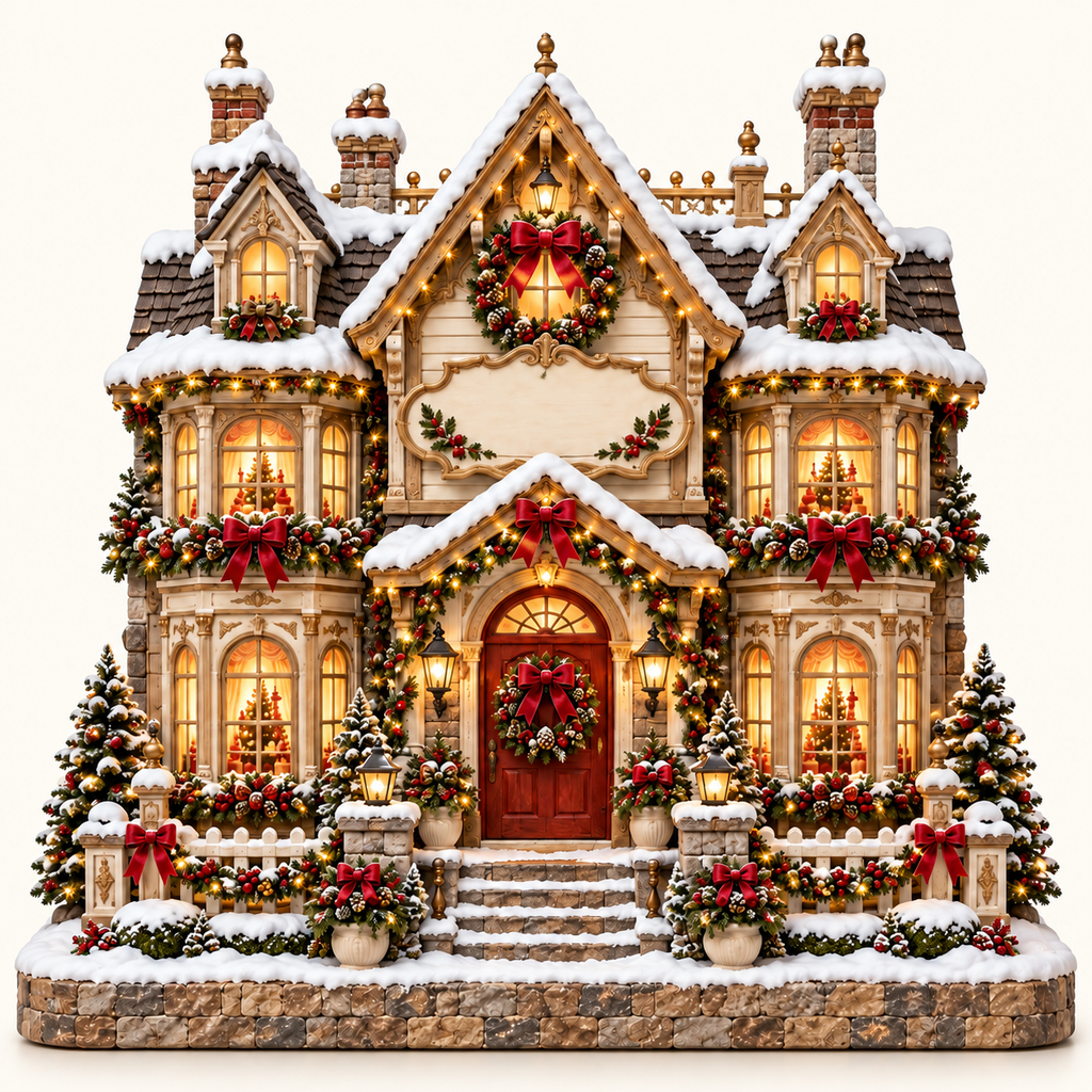 Christmas Village House classic front