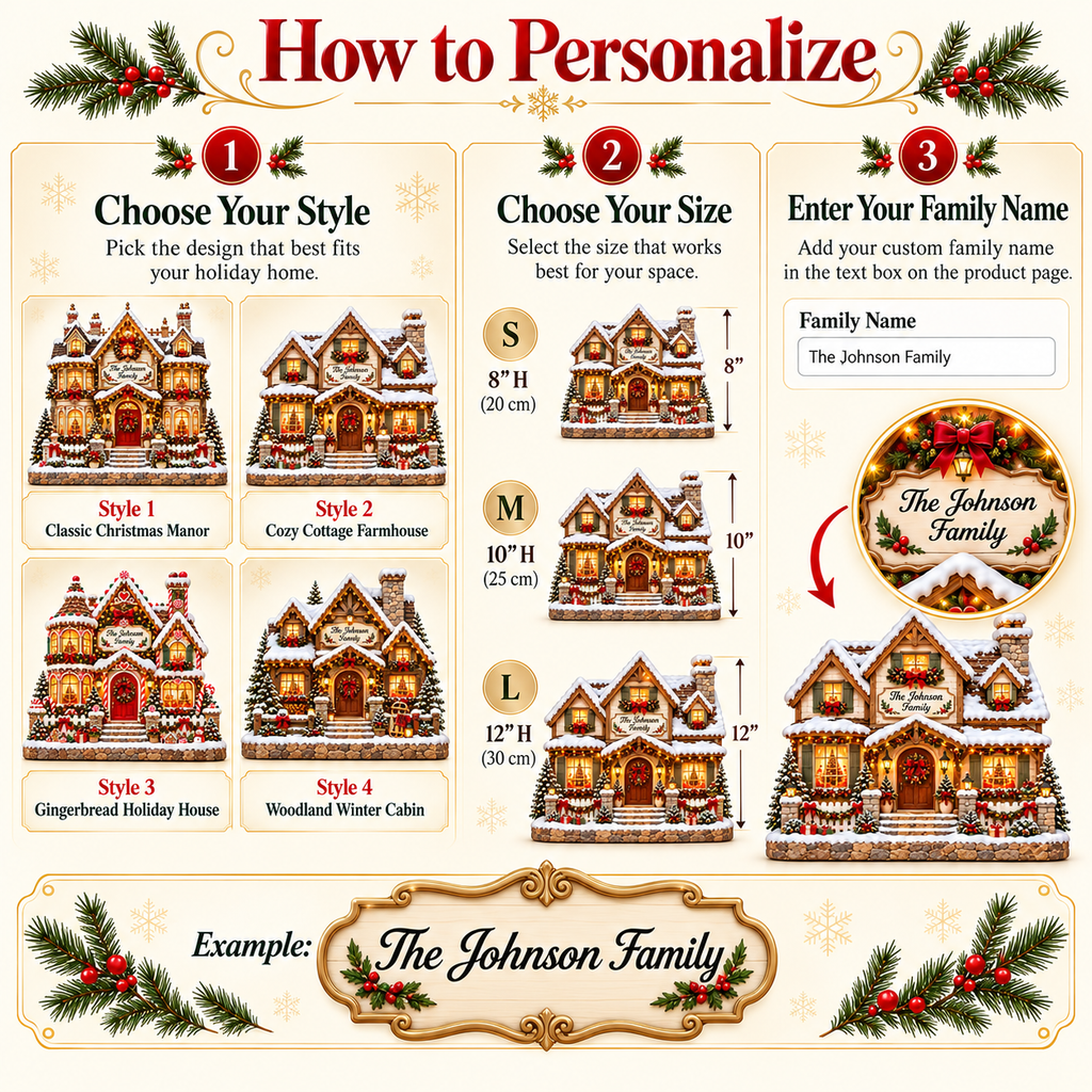 Christmas Village House how to personalize