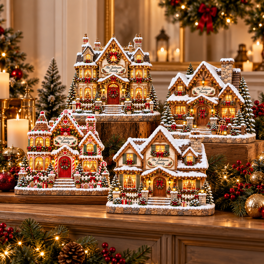 Christmas Village House mantel lifestyle