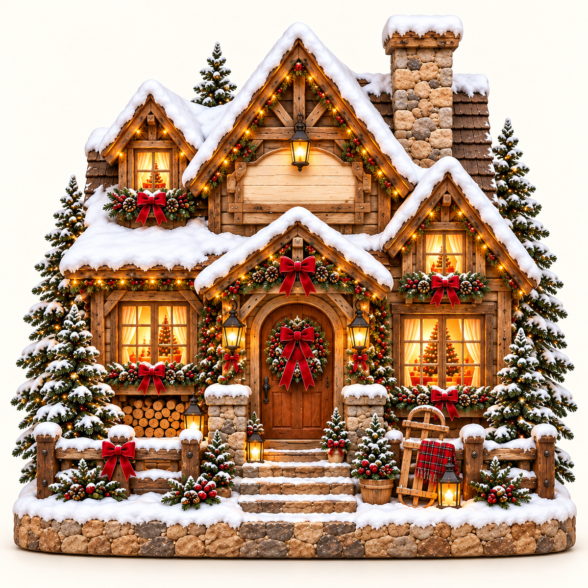Christmas Village House woodland front