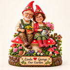 Personalized garden gnome couple 02 clean front