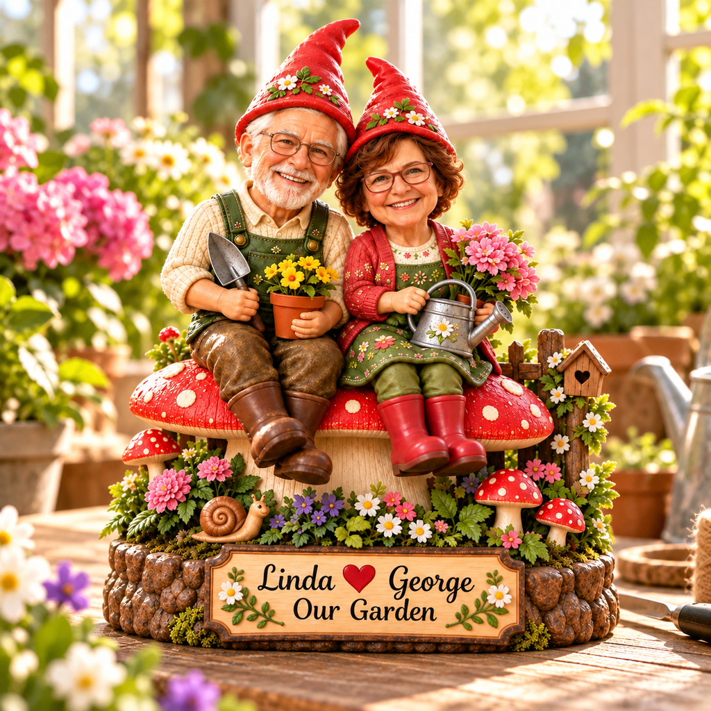Personalized garden gnome couple 03 garden lifestyle