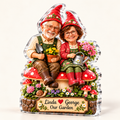 Acrylic Block garden gnome couple