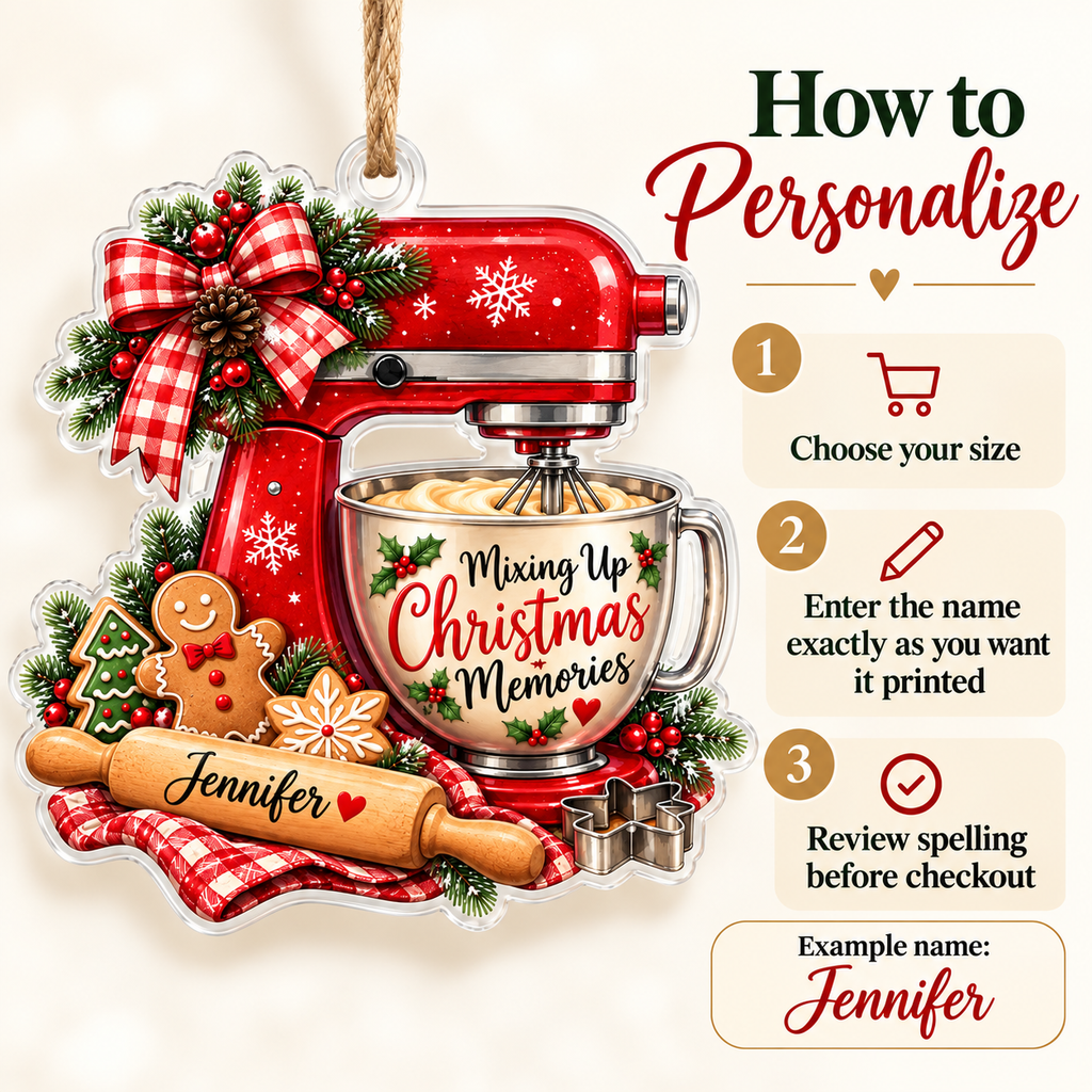 Radatrix personalized stand mixer Christmas ornament how