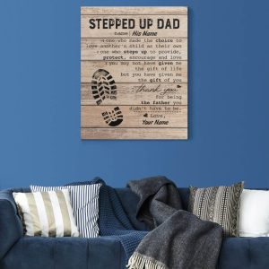 Personalized To My Stepped Dad Fathers Day Canvas Home Decor