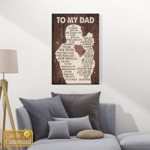 To My Dad Canvas Personalized Gift For Dad From Daughter Print Wall Art