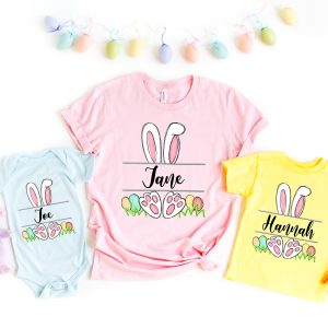 Custom Easter Bunny Shirt Personalized Easter Name Tee