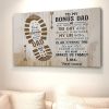 To Our Bonus Dad Footprints Personalized Canvas Stepdad Wall Art