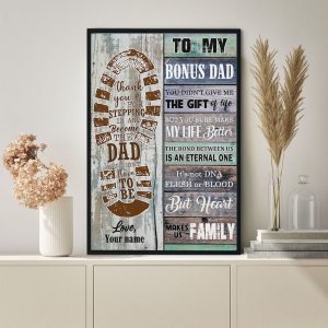 Personalized To My Bonus Dad Poster Step Gift
