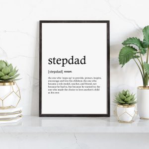 Stepdad Definition Print Gifts For Bonus Dad Wall Art