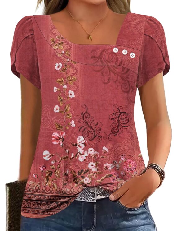 Petal Sleeve Square Neck Blouse — Garden Party