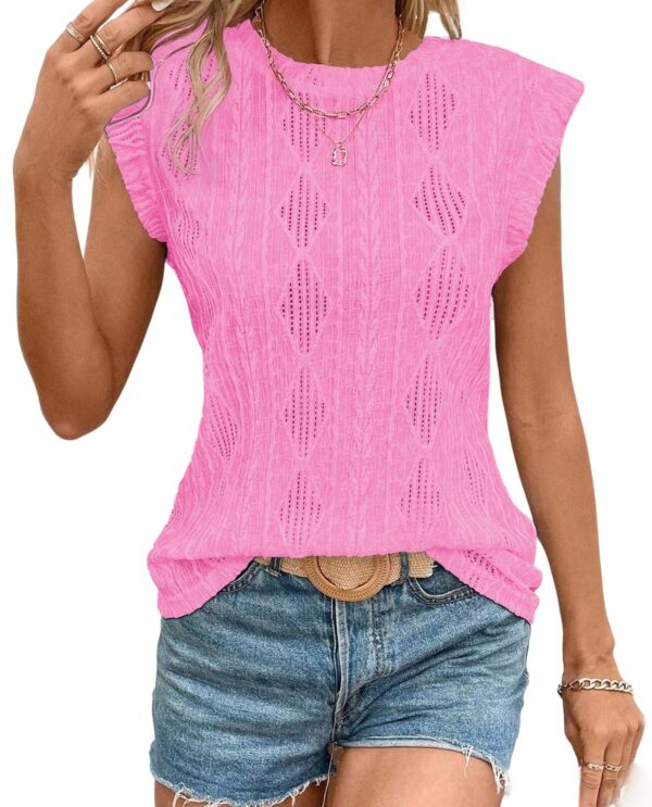 Crochet Texture Cap Sleeve Top — Artisan Summer
