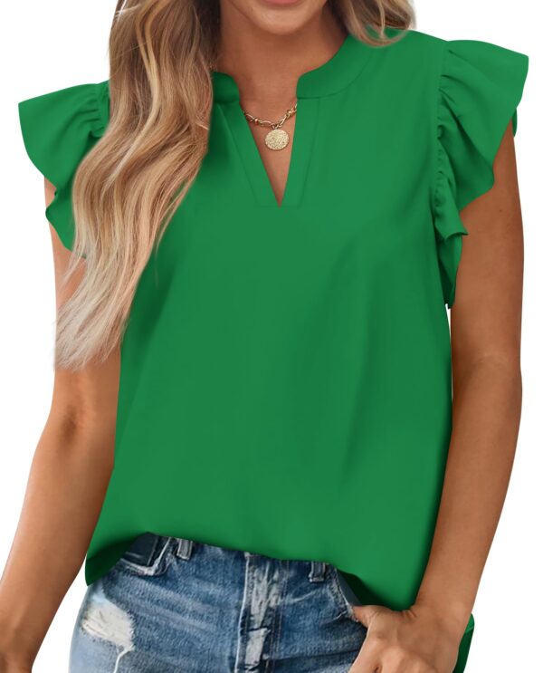 Ruffle Cap Sleeve Tunic — Soft Femininity