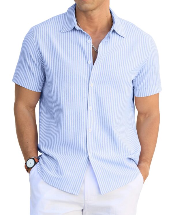 Striped Cotton Button-Down — Weekend Getaway