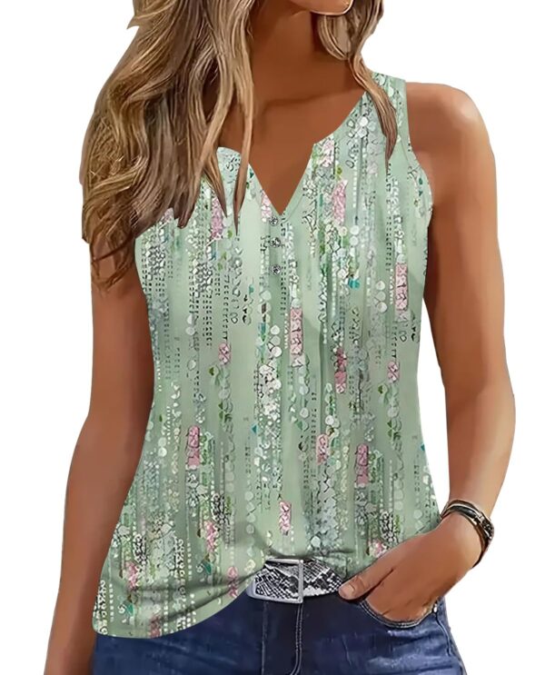 Button-Down V-Neck Sleeveless Blouse — Modern Tank