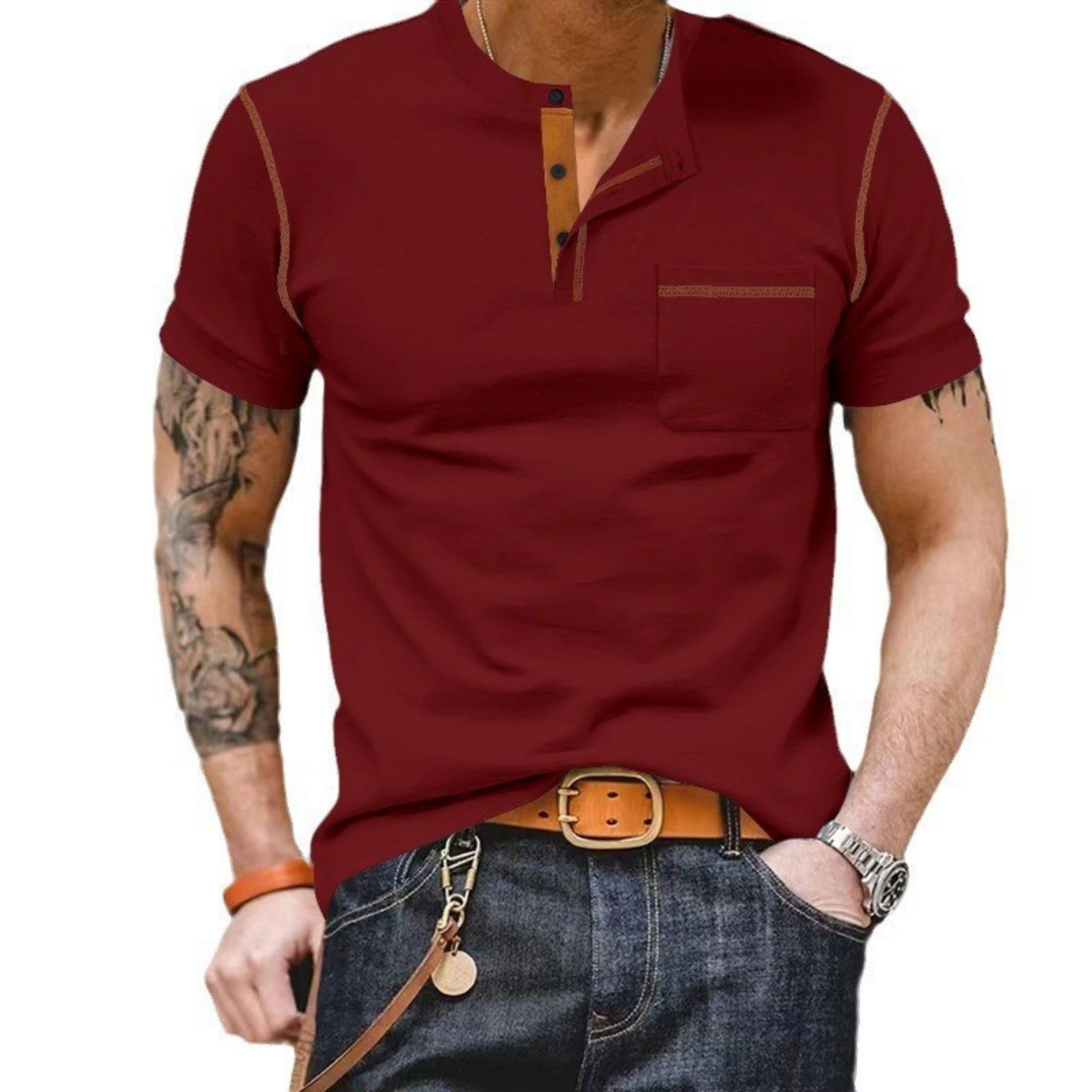 V-Neck Henley Pullover — Comfortably Sharp V-Neck Henley Pullover — Comfortably Sharp