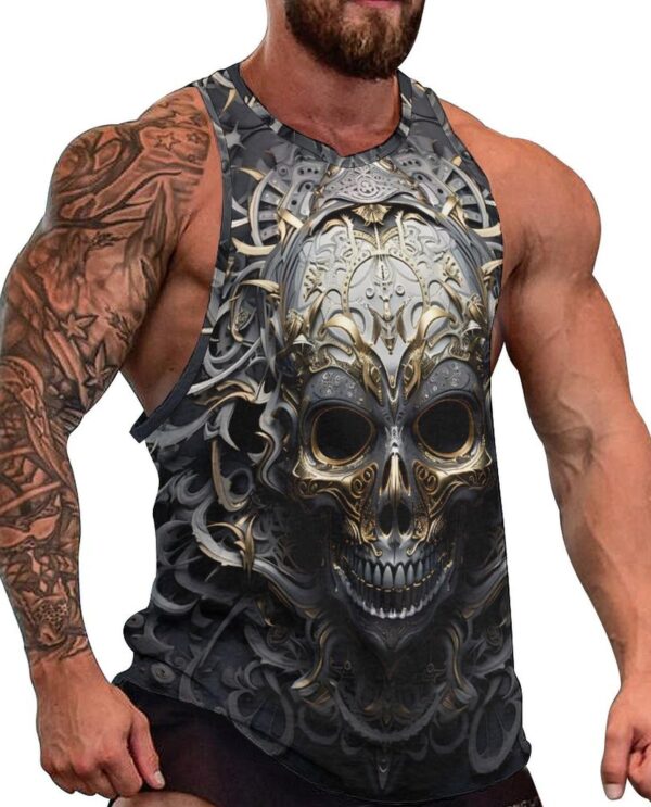 Skull Graphic Stringer Tank — Gym-to-Street
