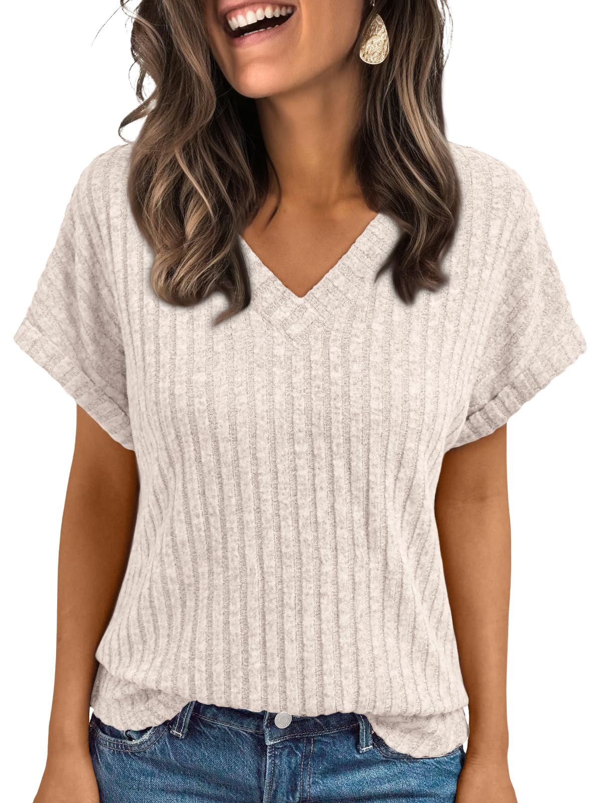 V-Neck Sweater Blouse — Sweet & Dressy V-Neck Sweater Blouse — Sweet & Dressy