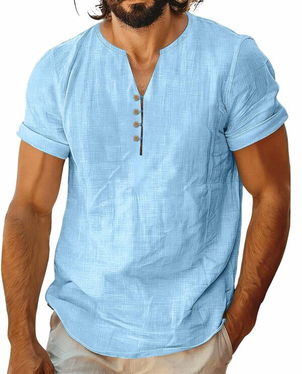 Linen Henley Pullover — Business Meets Beach