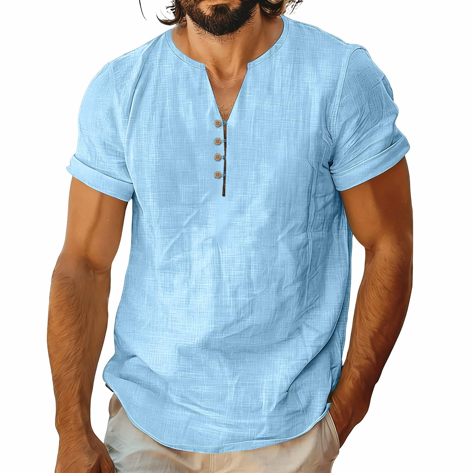 Linen Henley Pullover — Business Meets Beach Linen Henley Pullover — Business Meets Beach