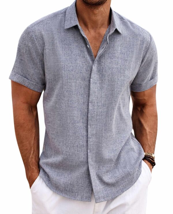 Short Sleeve Linen Shirt — Beach to Wedding