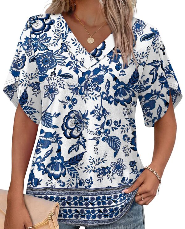 Petal Sleeve V-Neck Top — Feminine Detail