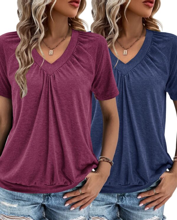 Ruched V-Neck Tee — Twin Set Essential