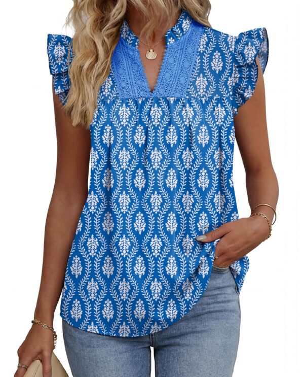 Lace Embroidered Ruffle Blouse — Office Bloom